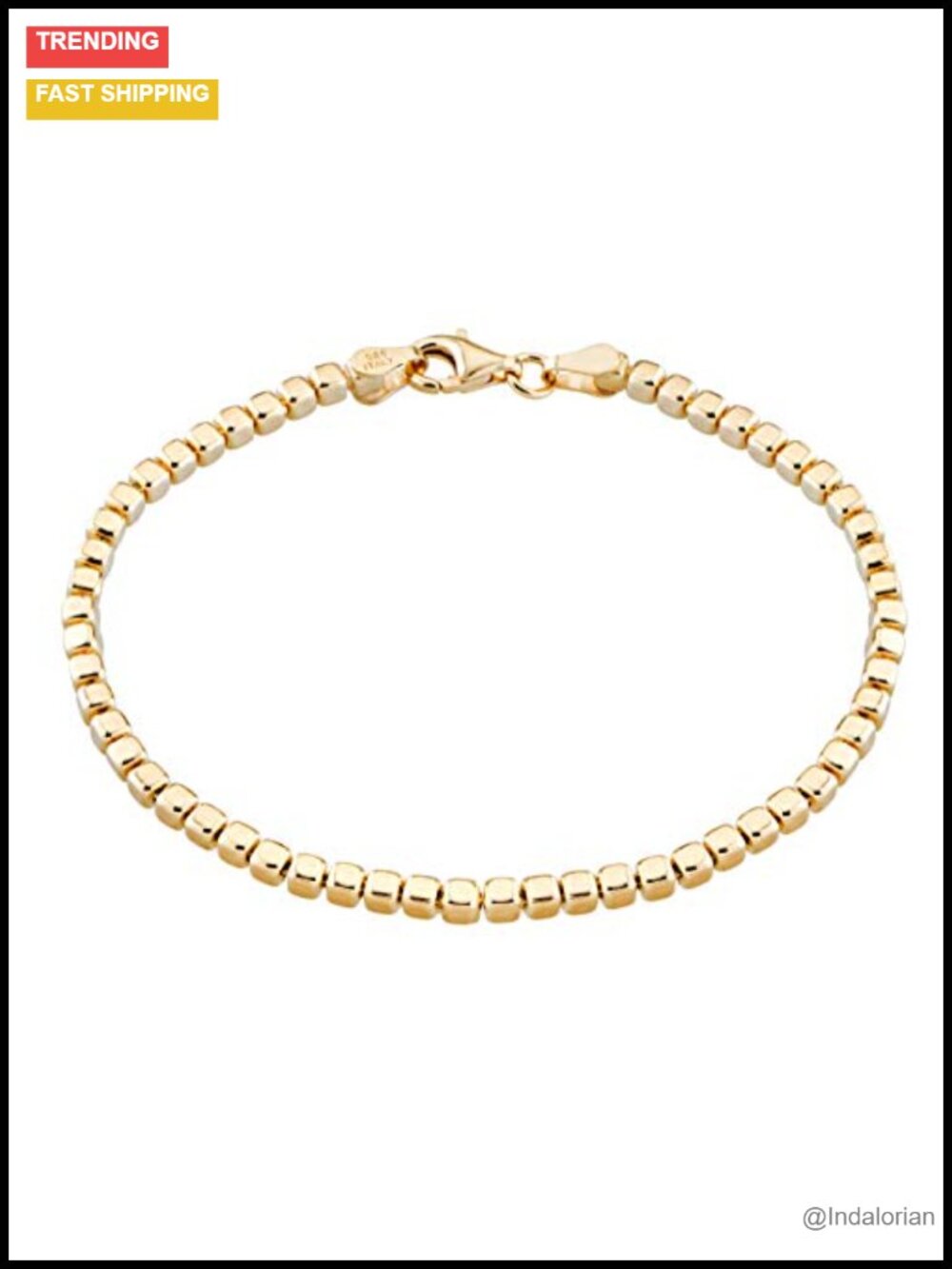 Italian 925 Sterling Silver Organic Bead Bracelet for Men Women